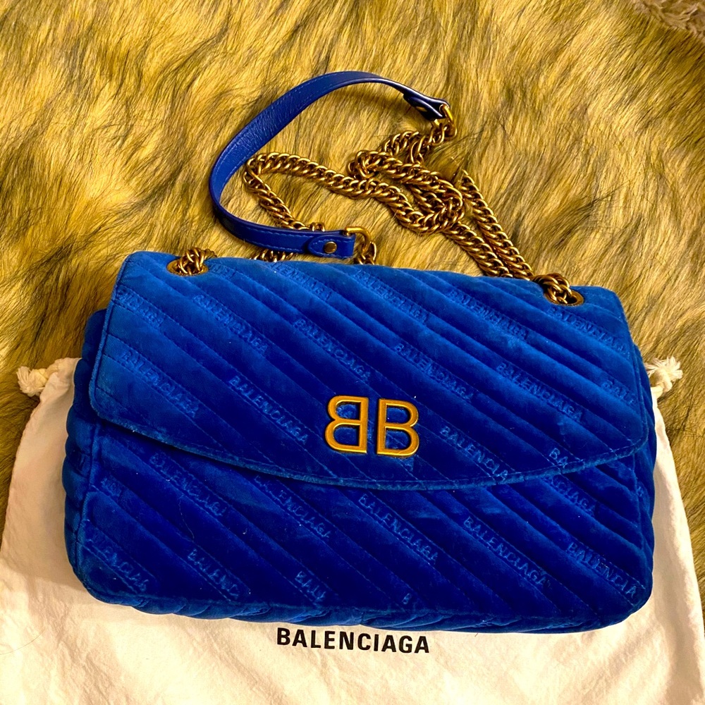 Balenciaga BB Velvet Chain Bag